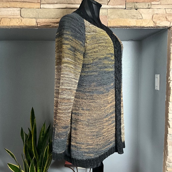 Curio New York Art to Wear Layering Tunic Sweater Lagenlook Black Green XL - Picture 4 of 10